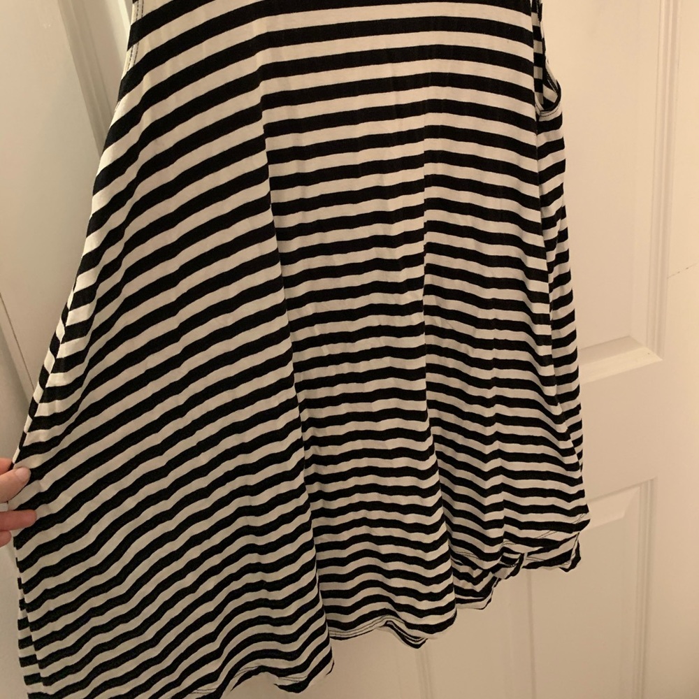 Flowy Black and White Striped Tank Top